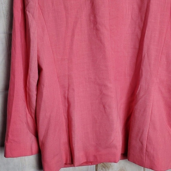 Vintage 90's Joan Leslie Bright Pink Button Down Blazer Jacket Size 12 - Picture 7 of 9